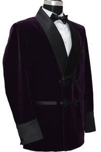 Men Purple Smoking Jacket Dinner Party Wear Blazer - TrendsfashionIN
