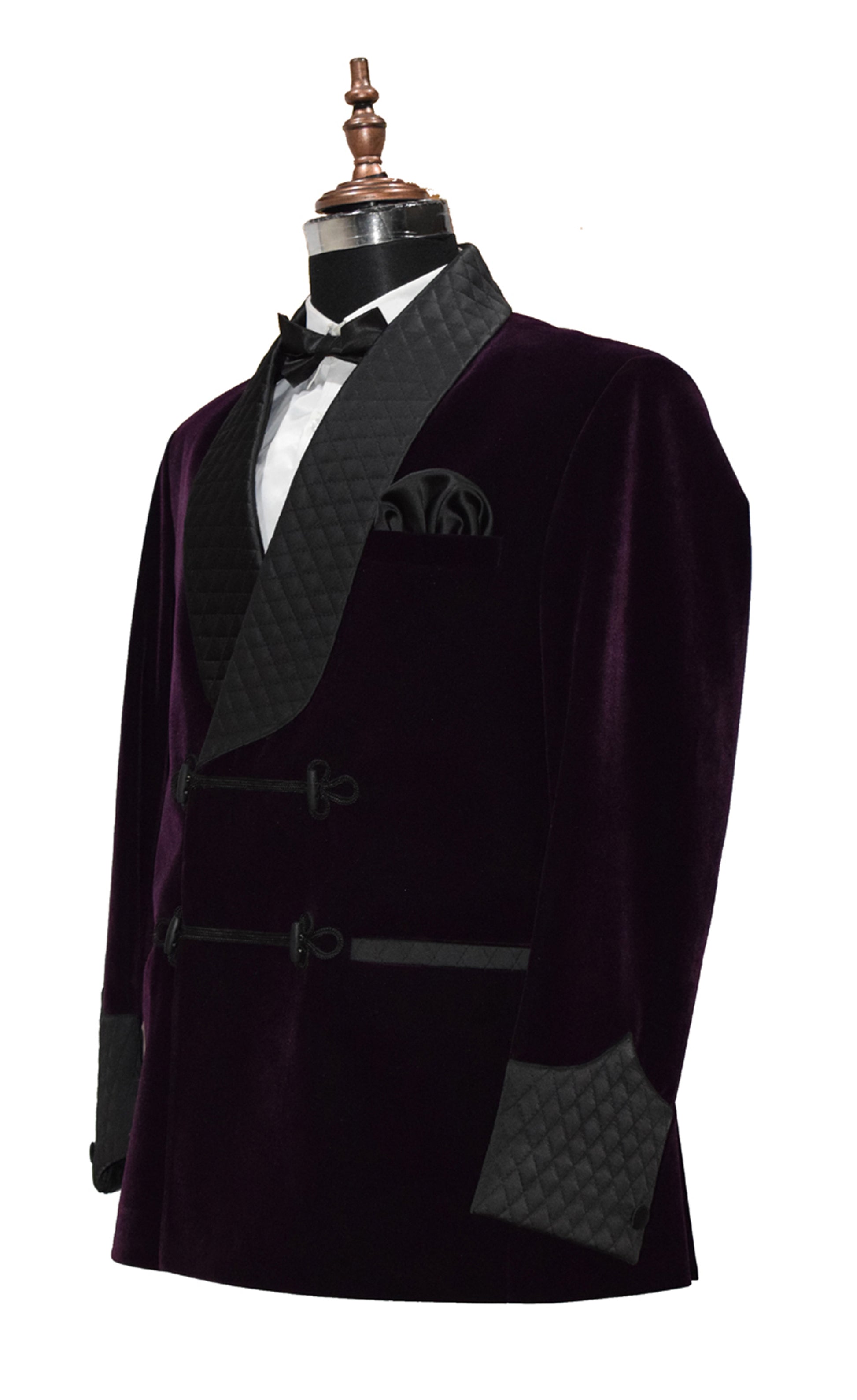 Men Purple Smoking Jacket Dinner Party Wear Blazer - TrendsfashionIN