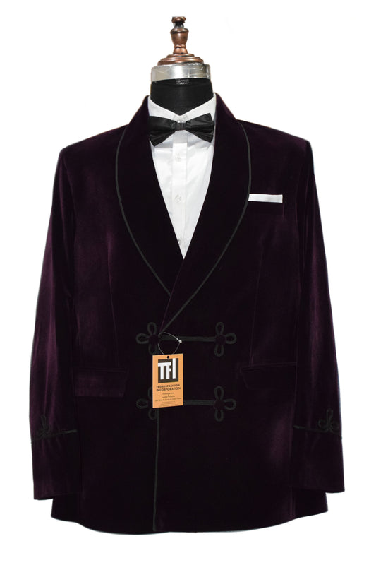 Men Purple Smoking Jackets Blazer Dinner Party Wear Blazer - TrendsfashionIN