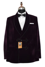 Load image into Gallery viewer, Man Purple Smoking Jackets Blazer Dinner Party Wear Blazer
