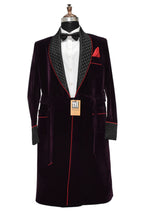 Load image into Gallery viewer, Man Purple Smoking Jacket Designer Party Wear Long Coat
