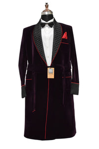 Man Purple Smoking Jacket Designer Party Wear Long Coat