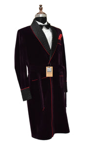 Man Purple Smoking Jacket Designer Party Wear Long Coat