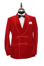 Load image into Gallery viewer, Men Red Smoking Jacket Dinner Party Wear Coat - TrendsfashionIN
