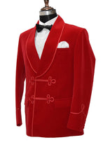 Load image into Gallery viewer, Men Red Smoking Jacket Dinner Party Wear Coat - TrendsfashionIN
