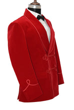 Load image into Gallery viewer, Men Red Smoking Jacket Dinner Party Wear Coat - TrendsfashionIN
