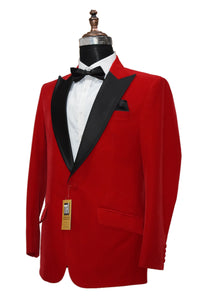 Men Red Smoking Jackets Dinner Party Wear Coats