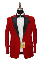 Load image into Gallery viewer, Men Red Smoking Jackets Dinner Party Wear Coats
