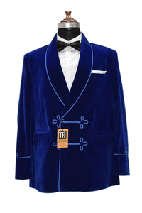 Man Royal Blue Smoking Jackets Dinner Party Wear Coats