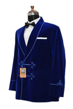 Load image into Gallery viewer, Man Royal Blue Smoking Jackets Dinner Party Wear Coats
