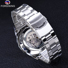 Load image into Gallery viewer, Forsining 2021 Stainless Steel Waterproof Mens Skeleton Watches Top Brand Luxury Transparent Mechanical Sport Male Wrist Watches
