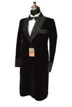 Load image into Gallery viewer, Women Black Smoking Gown Designer Party Wear Long Coat
