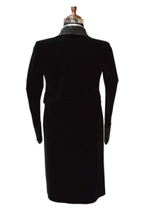 Women Black Smoking Gown Designer Party Wear Long Coat