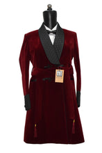 Load image into Gallery viewer, Women Maroon Smoking Jacket Designer Party Wear Long Coat

