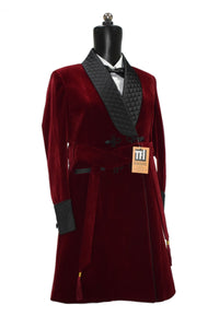 Women Maroon Smoking Jacket Designer Party Wear Long Coat