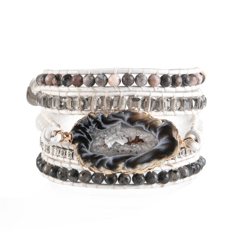 Women Natural stone Leather Bracelet Jewelry - TrendsfashionIN