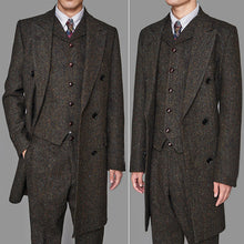 Load image into Gallery viewer, Men Vintage Long Vested Suits 3pcs Peaky Blinder - TrendsfashionIN
