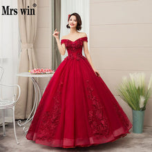 Load image into Gallery viewer, Mrs Win Off The Shoulder Luxury Dresses Gown for women - TrendsfashionIN
