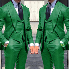 Load image into Gallery viewer, Men 3 Piece Wedding Groom Tuxedos Business Suit(Jacket+Pants+Vest) - TrendsfashionIN
