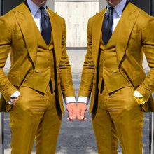 Load image into Gallery viewer, Men 3 Piece Wedding Groom Tuxedos Business Suit(Jacket+Pants+Vest) - TrendsfashionIN
