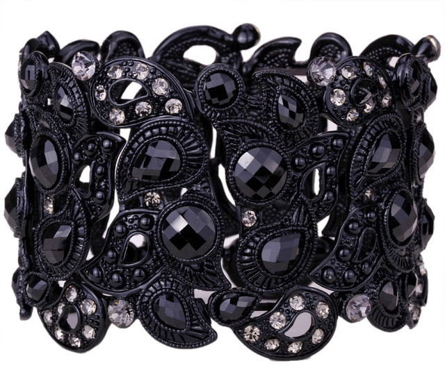 Stretch Bracelet Vintage Flower Crystal Women - TrendsfashionIN