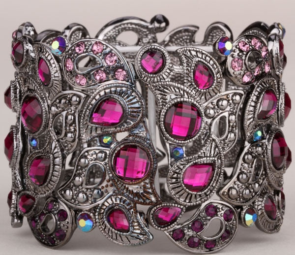 Stretch Bracelet Vintage Flower Crystal Women - TrendsfashionIN