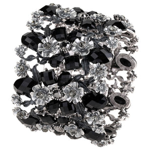 Flower Stretch Wide Bracelet Women Jewelry - TrendsfashionIN