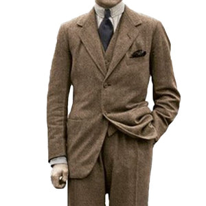 Men Winter Tweed Fabric Business Suits - TrendsfashionIN