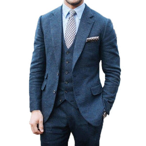 Men Winter Tweed Fabric Business Suits - TrendsfashionIN