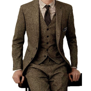 Men Winter Tweed Fabric Business Suits - TrendsfashionIN