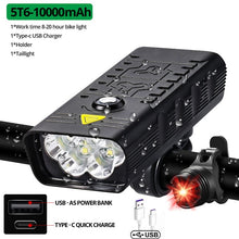 Load image into Gallery viewer, 10000mAh Bike Light USB Rechargeable 3000 Lumens Bike Headlight
