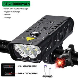 10000mAh Bike Light USB Rechargeable 3000 Lumens Bike Headlight