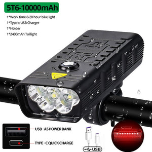 10000mAh Bike Light USB Rechargeable 3000 Lumens Bike Headlight