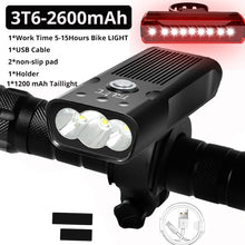 Load image into Gallery viewer, 10000mAh Bike Light USB Rechargeable 3000 Lumens Bike Headlight
