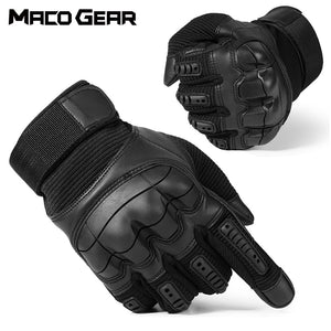 Touch Screen Hard Knuckle Tactical Gloves PU Leather