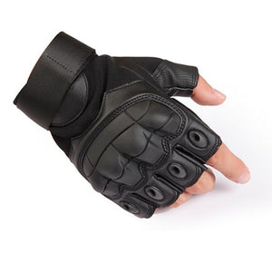 Touch Screen Hard Knuckle Tactical Gloves PU Leather