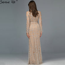Load image into Gallery viewer, SERNE HILL Dubai Luxury Muslim Tassel Beading Long Evening Dresses Party Formal Gowns Plus Size
