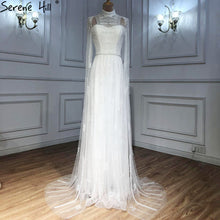 Load image into Gallery viewer, Serene Hill Grey Arabia Luxury Cape Sleeves Beading A-Line Evening Formal Dress Gowns
