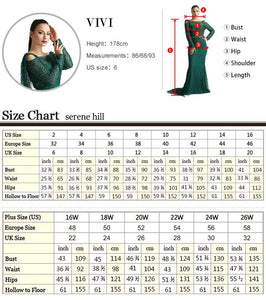 Serene Hill Turquoise Luxury Ankle Length Evening Dresses Gown For Woman