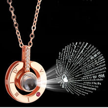Load image into Gallery viewer, Letter Necklace 100 Languages I Love You Projection Pendant Necklace Women Jewelry Collier Femme Bijoux 2022 Best Friends Gifts
