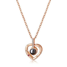 Load image into Gallery viewer, Letter Necklace 100 Languages I Love You Projection Pendant Necklace Women Jewelry Collier Femme Bijoux 2022 Best Friends Gifts
