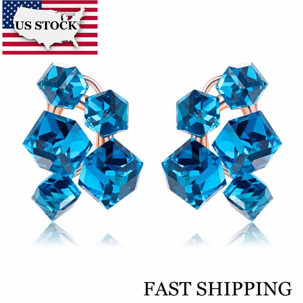 Blue Crystal Earrings for Women - TrendsfashionIN